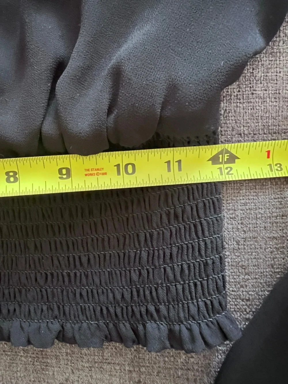 Wilfred Black Sheer Wistful Smocked Waist V-Neck Feminine Blouse Goth Fairy XS - Picture 9 of 9